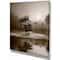 Designart - Alone Tree on Island in Sepia - Extra Large Wall Art Landscape